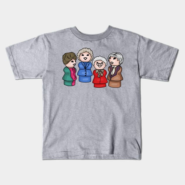 The Little Golden Girls Kids T-Shirt by Slightly Unhinged